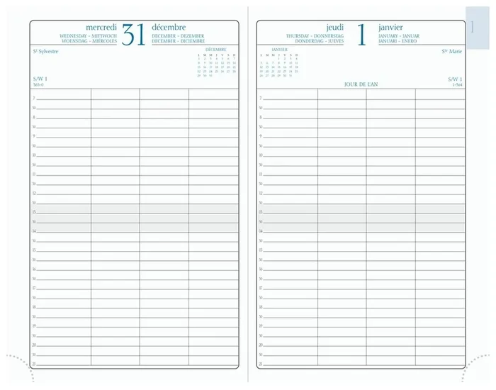 Agenda Journalier 2026 – La journée planifiée 21 – 135 x 210 mm EXACOMPTA