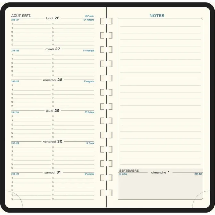 Agenda Semainier de poche 2026 spiralé – Espace 17 S – 175 x 90 mm EXACOMPTA