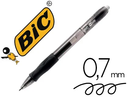Bic Gelocity Original – Stylo à Bille Rétractable – Pointe Moyenne 0,7mm – Noir