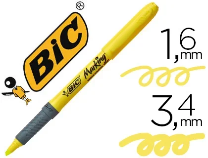 BIC Highlighter Grip – Surligneur – Pointe Biseautée – Jaune