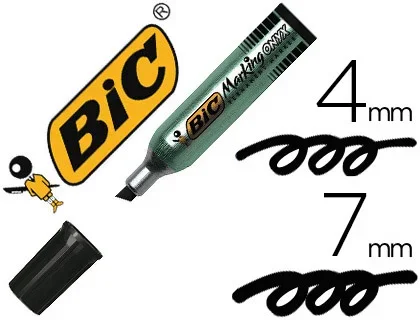 Bic Onyx Marker 1481 – Marqueur Indélébile – Pointe Biseautée – Noir