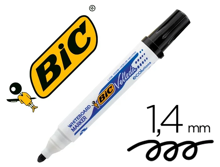 Bic Velleda 1701 – Marqueur Effaçable – Pointe Ogive 1.5mm – Noir
