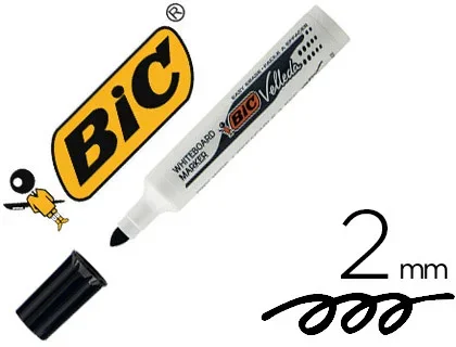 Bic Velleda 1711 – Marqueur Effaçable – Pointe Ogive 2mm – Noir