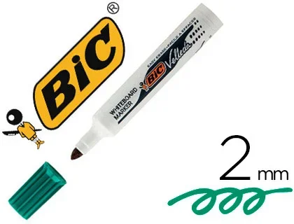Bic Velleda 1711 – Marqueur Effaçable – Pointe Ogive 2mm – Vert