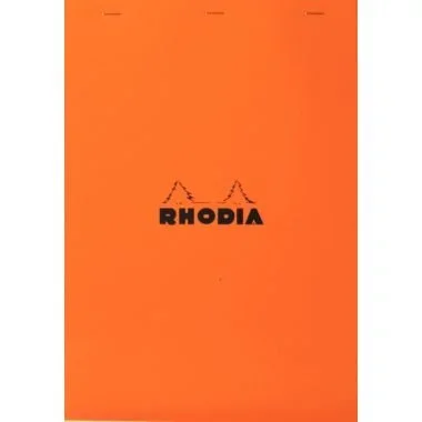 Bloc de bureau RHODIA 80 feuilles, format A6, quadrillé 5×5, papier blanc 80g