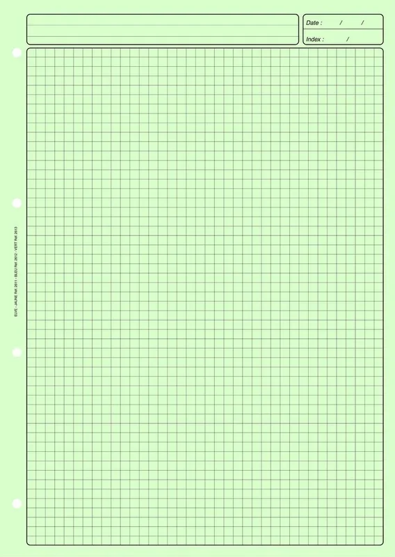 Bloc de Révision comptable – Quadrillé – Vert ELVE
