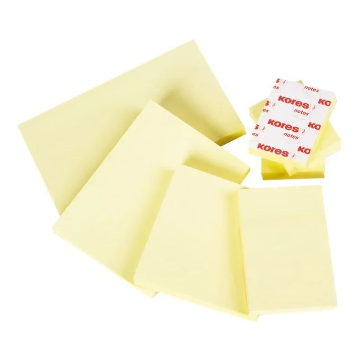 Bloc Notes adhésives – Jaune – 51 x 75 mm KORES