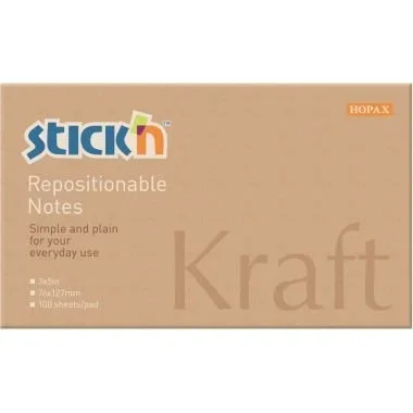 Bloc repositionnables 76 x 127 mm kraft