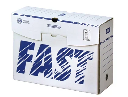Boite archives en carton ondulé Fast dos 15cm coloris blanc