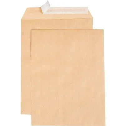 Boite de 250 pochettes Kraft 120g format 250×353 mm bande siliconnée