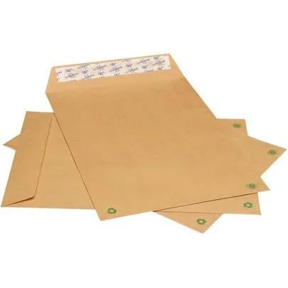 Boîte de 250 pochettes kraft C4 229×324 90g/m² fenêtre 50×110 bande de protection