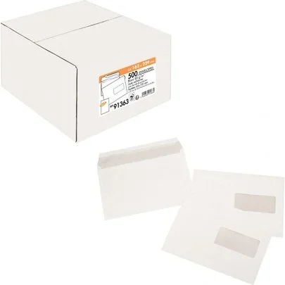 Boîte de 500 enveloppes blanches C5 162×229 80g/m² fenêtre 45×100 bande de protection