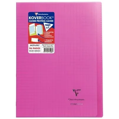 Cahier rose Clairefontaine 96 pages format A4 21 x 29,7 cm 90g Seyès