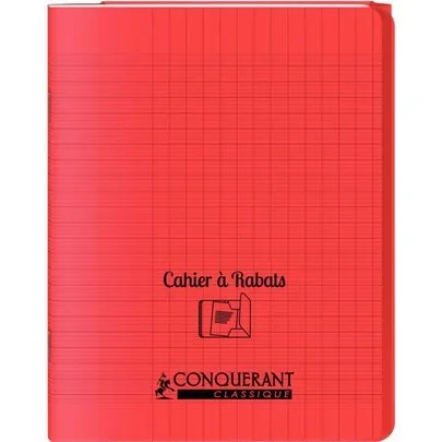 Cahier rouge Conquerant 48 pages 17 x 22 cm 90g Seyès