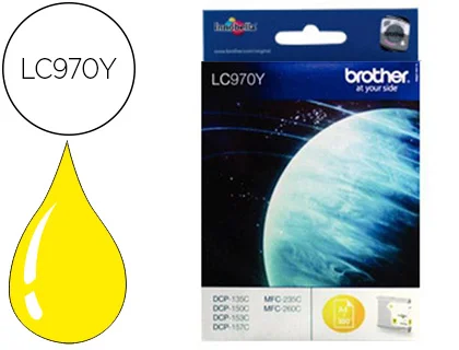 Cartouche brother jet d’encre lc970y couleur jaune 300p