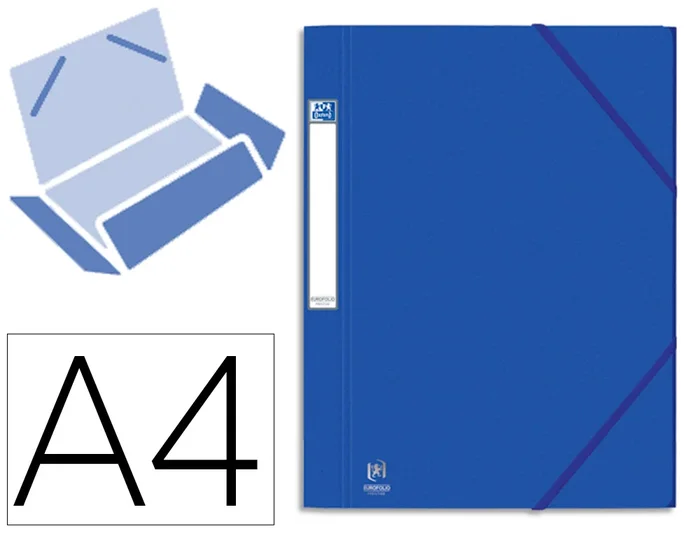 Chemise à élastique 3 rabats Elba Eurofolio Prestige carte lustrée 7/10e 24 x 32 cm dos 3cm coloris bleu foncé