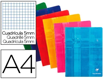 Clairefontaine – Cahier piqué – A4 (21×29,7 cm) – Petits carreaux (5×5 mm) – 90g – 96 pages