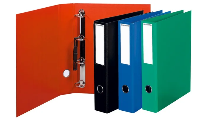Classeur 4 anneaux en PVC – Dos de 70 mm – Assortiment de couleurs EXACOMPTA