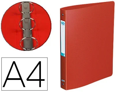 Classeur 4 anneaux Oxford memphis polypropylène 10/10ème dos 40mm coloris rouge