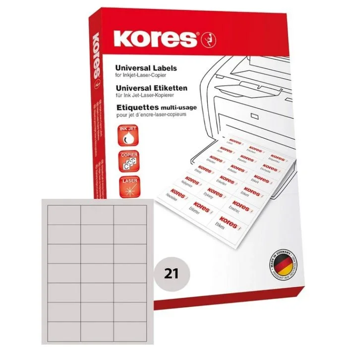 Étiquettes adhésives d&rsquo;Adresse – 70 x 42,3 mm – Blanc KORES Lot de 525