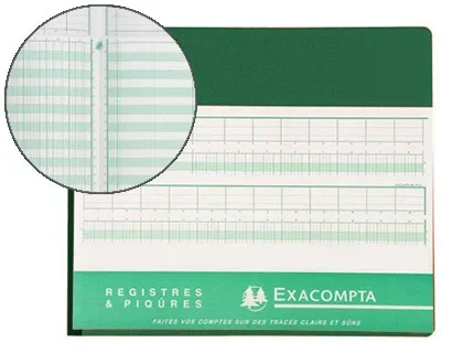 Exacompta – Piqûre tête paresseuse – 11 colonnes par page – 27 x 32 cm
