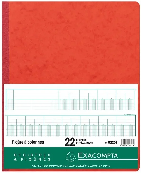 EXACOMPTA Registre 22 colonnes – 400 x 300 mm