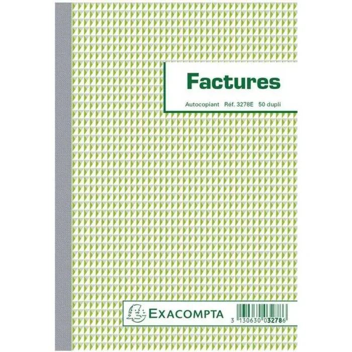 FACTURE avec TVA – Carnet 210 x 148 mm – Autocopiant Dupli EXACOMPTA