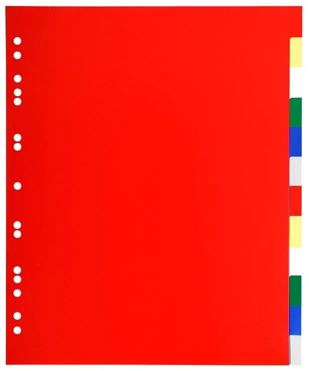 Jeu de 12 intercalaires souples en PP – Format A4 Maxi – Assortiment EXACOMPTA