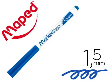 Maped Marker’Peps – Feutre Effaçable à Sec – Pointe Ogive 1.5mm – Bleu