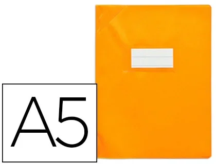 Oxford Strong Line – Protège cahier – PVC cristal 15/100e – A5+ (17×22 cm) – Orange