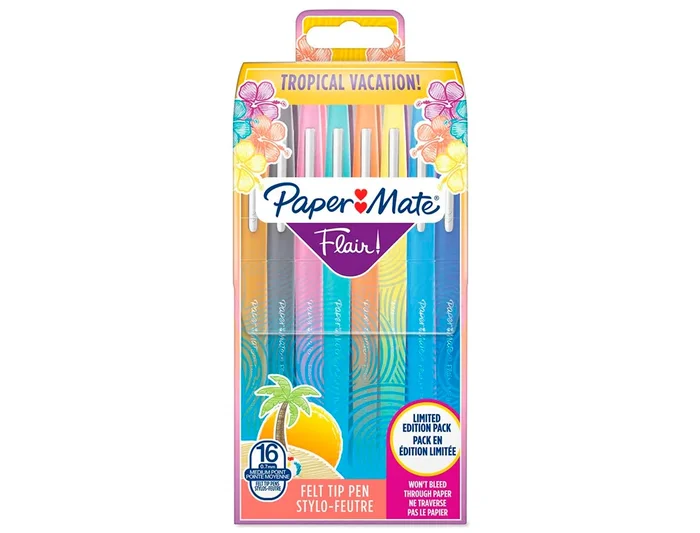 Paper Mate Flair Original – Feutre Fin – Pointe Moyenne 1mm – Boite de 16