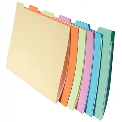 Paquet de 60 chemises à onglet pour utilisation en tiroir 210 g couleurs assorties