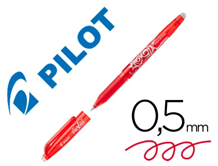 Pilot Frixion Ball – Roller Effaçable – Pointe Fine 0,5 mm – Rouge