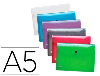 Pochette enveloppe Oxford hawaï polypropylène translucide A5 210x148mm coloris assortis