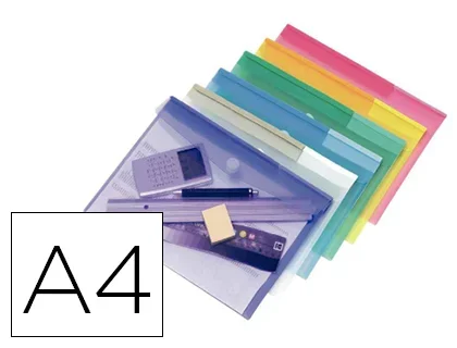 Pochette enveloppe Tarifold polypropylène transparent A4 210x297mm couleur assortie