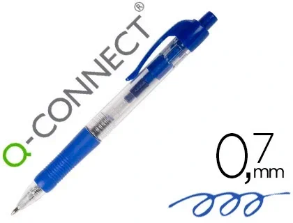 Q-Connect Grip RT – Stylo à Bille Rétractable – Pointe moyenne 1mm – Bleu