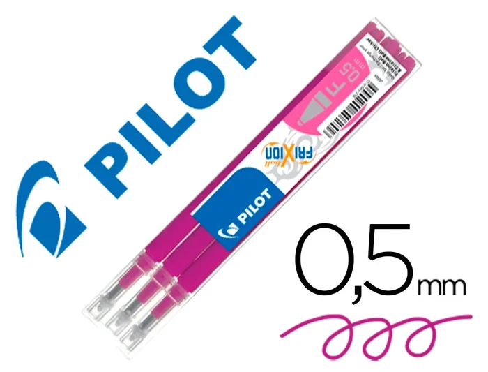 Recharge roller pilot frixion ball pointe fine coloris rose set 3
