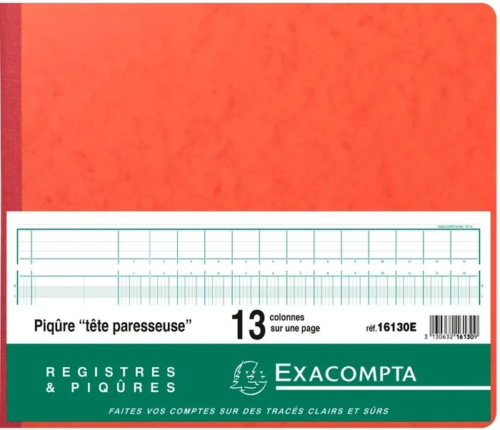Registre 13 colonnes à têtes paresseuses – 270 x 320 mm EXACOMPTA