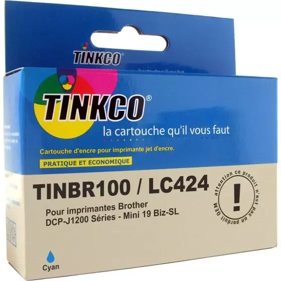 SOLDE Cartouche Compatible BROTHER LC424 (LC-424C) Cyan de 750 pages – cartouche d’encre compatible BROTHER