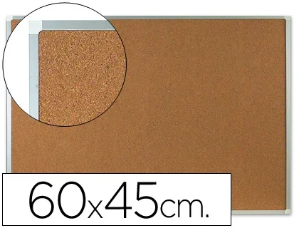 Tableau liège q-connect mural cadre aluminium résistance humidité accessoires fixation mur 1mm épaisseur 60x45cm