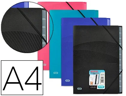 Trieur 12 compartiments Elba Osmose polypropylène A4 dos extensible coloris assortis