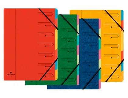 Trieur 7 compartiments Exacompta carte lustrée 5/10ème 24x32cm coloris assortis