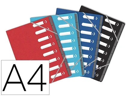 Trieur 8 compartiments Oxford Top File+ A4 fermeture élastique coloris aléatoire