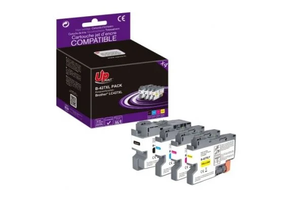 Uprint LC427XL, Pack de 4 cartouches d&rsquo;encre Uprint compatible Brother LC427XL (LC427XL) Noir et Couleur.