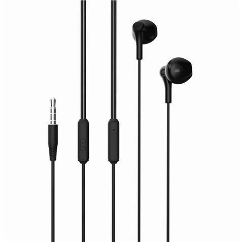 XO EP39 Ecouteurs avec Microphone – Câble de 1,2 m – Bouton de Contrôle – Couleur Noir